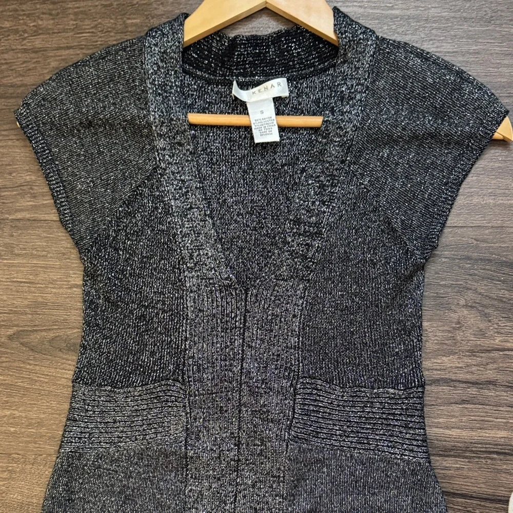 Elegant Silver/Black Knit Dress - Picture 3 of 5